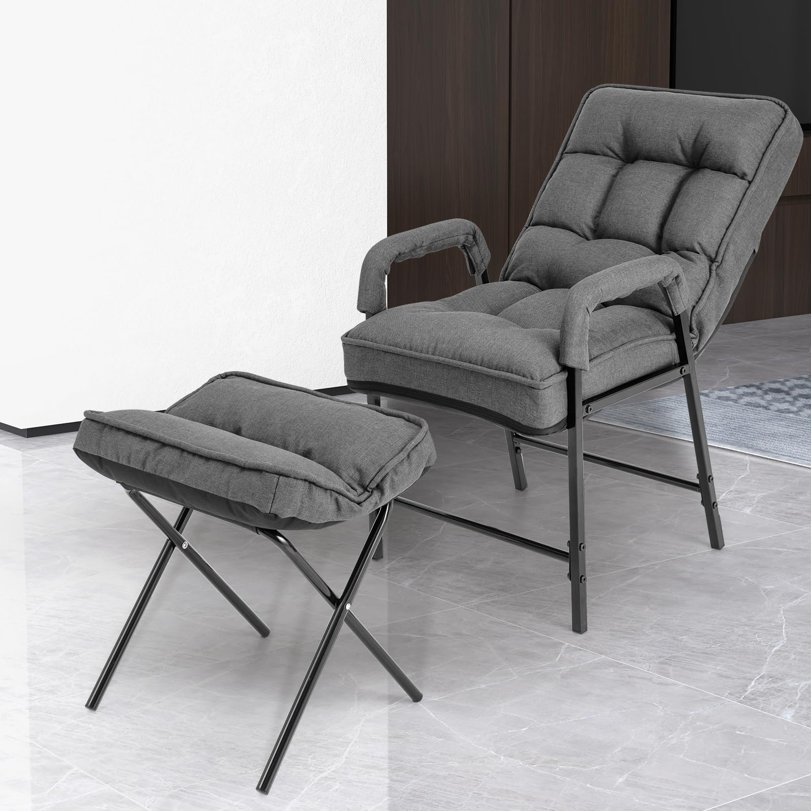 Giantex Modern Accent Chair with Ottoman