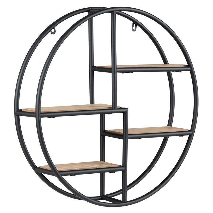 Giantex Industrial Style Round Wall Shelves for Living Room