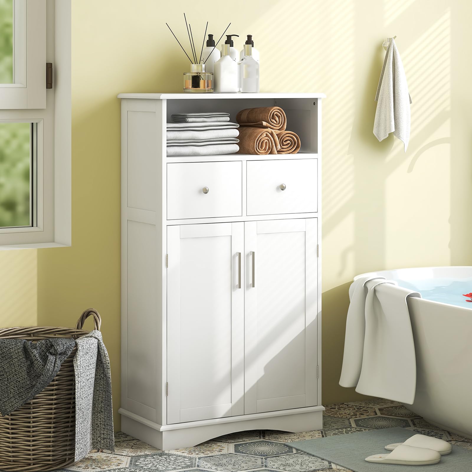 Giantex Bathroom Floor Storage Cabinet