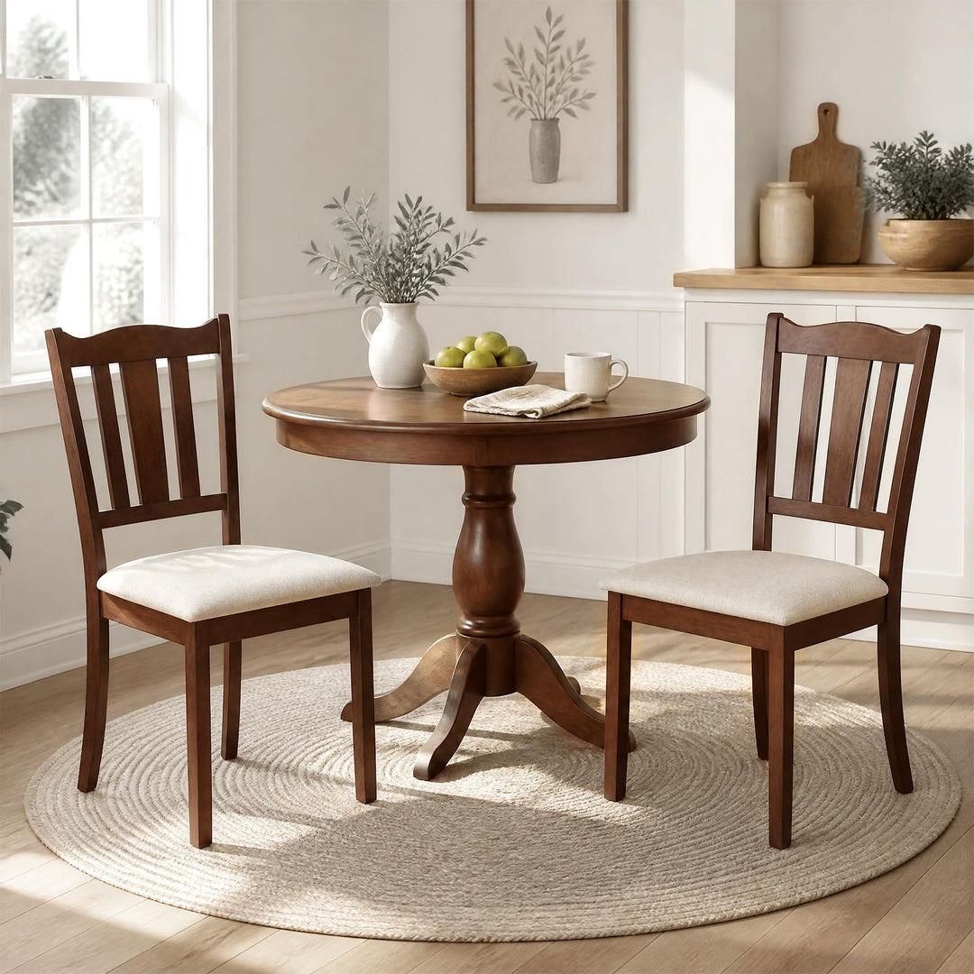 GIANTEX Wooden Dining Chairs Set of 2/4 with Hollow Back &amp; Soft-padded Seat