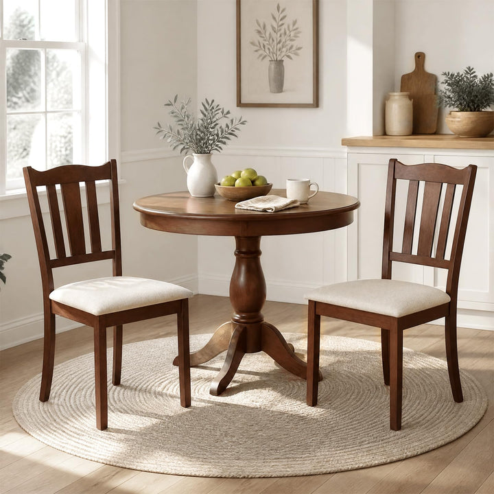 GIANTEX Wooden Dining Chairs Set of 2/4 with Hollow Back &amp; Soft-padded Seat
