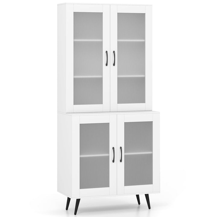 Giantex Kitchen Pantry Cabinet 70.5" Tall Cupboard with 4 Transparent Doors