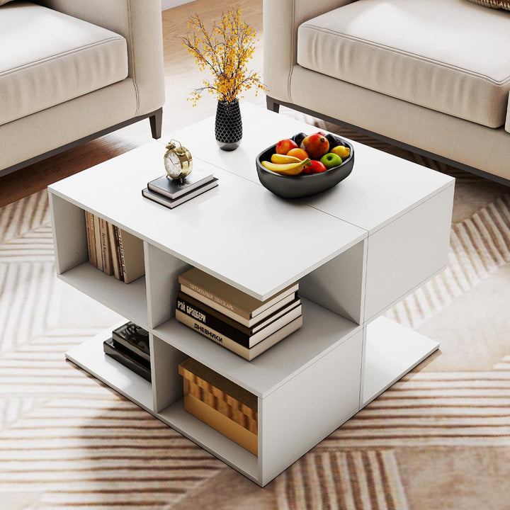 Giantex 17" Modern S-Shaped 4-Cube Couch End Sofa Side Table with Storage (1/2)