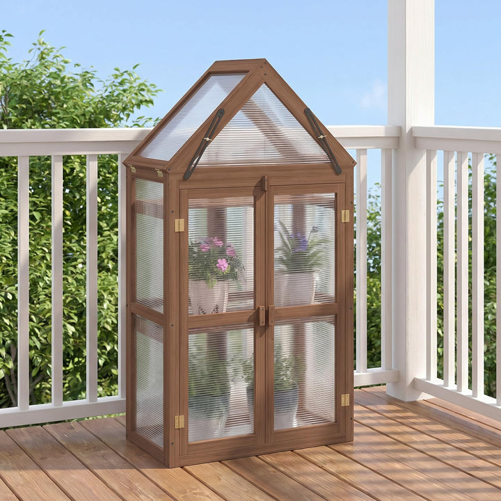 GIANTEX Garden Cold Frame w/ Transparent Flip-Top Roof &amp; 2 Adjustable Shelves