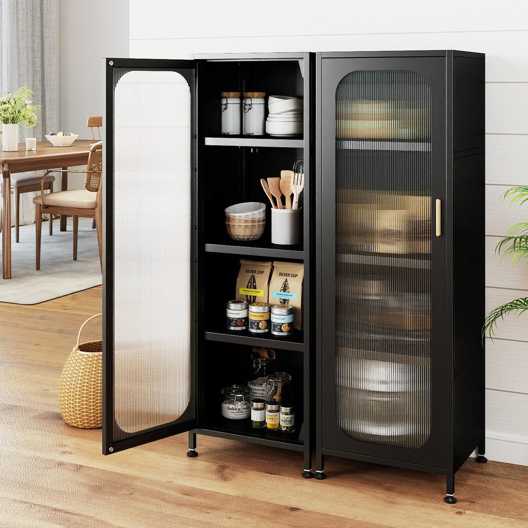 Giantex 5-Tier Mobile Storage Cabinet Tall Narrow Metal Kitchen Pantry