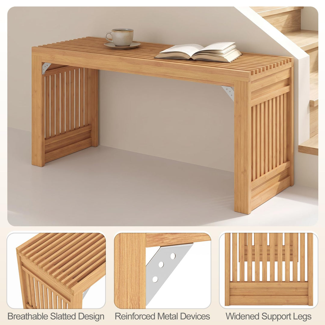 GIANTEX 35.5" Bamboo Dining Bench with Solid Widened Legs (1/2)