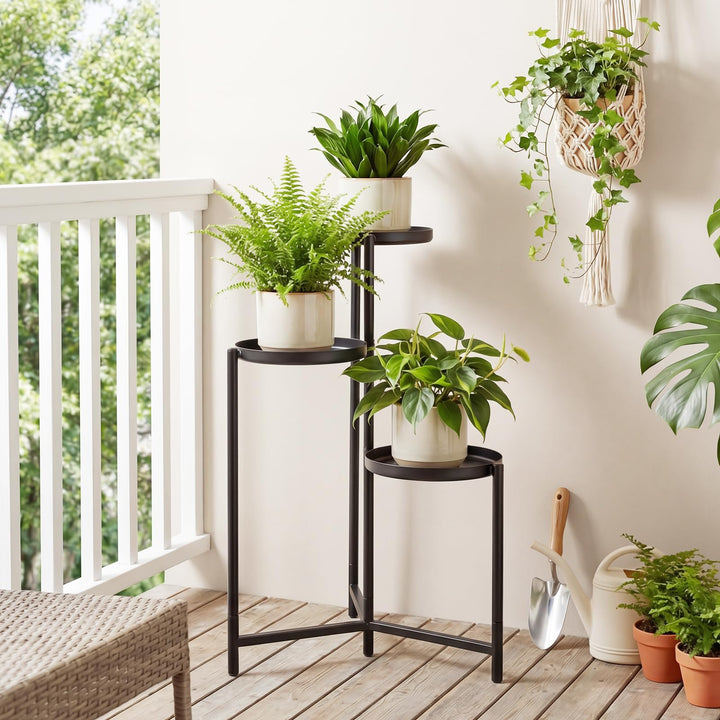 Giantex 3-Tier Metal Tall Corner Plant Stand Indoor Outdoor