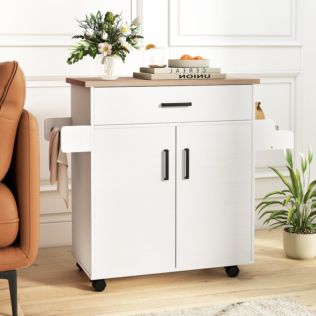 Giantex Kitchen Island with Storage 41.5" W Rolling Island Table