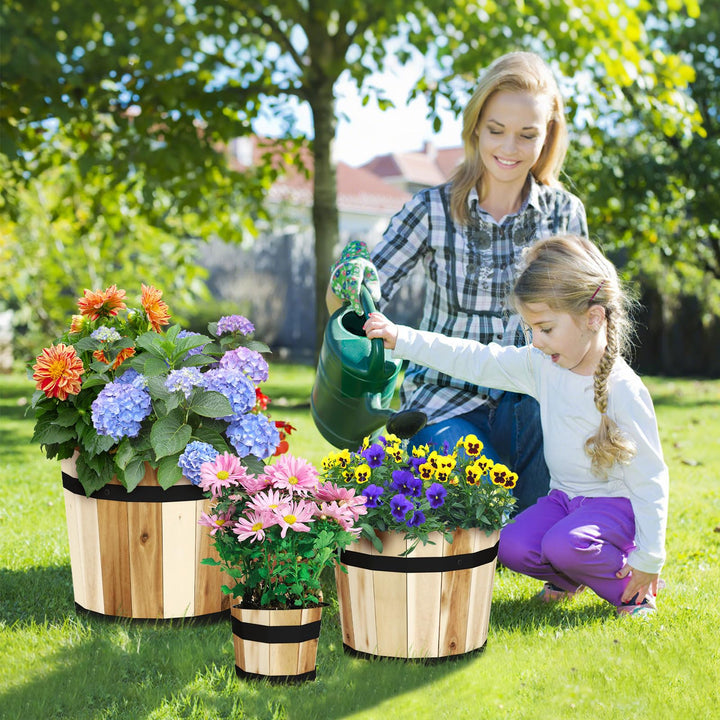 Giantex Outdoor Acacia Wood Raised Garden Bed for Flower Vegetable Fruit