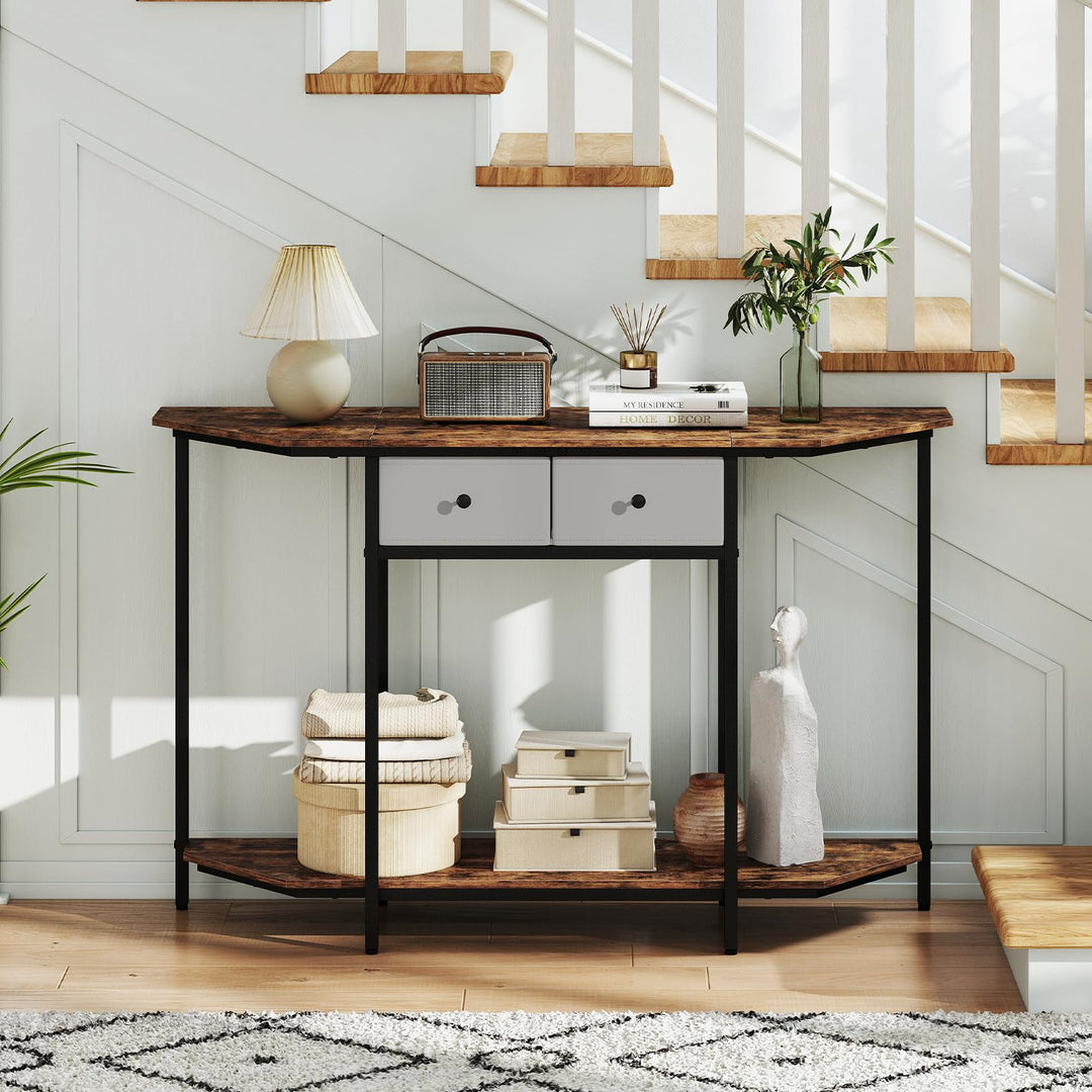 Giantex 51" Console Table with 2 Drawers Freestanding Sofa Tables Behind Couch
