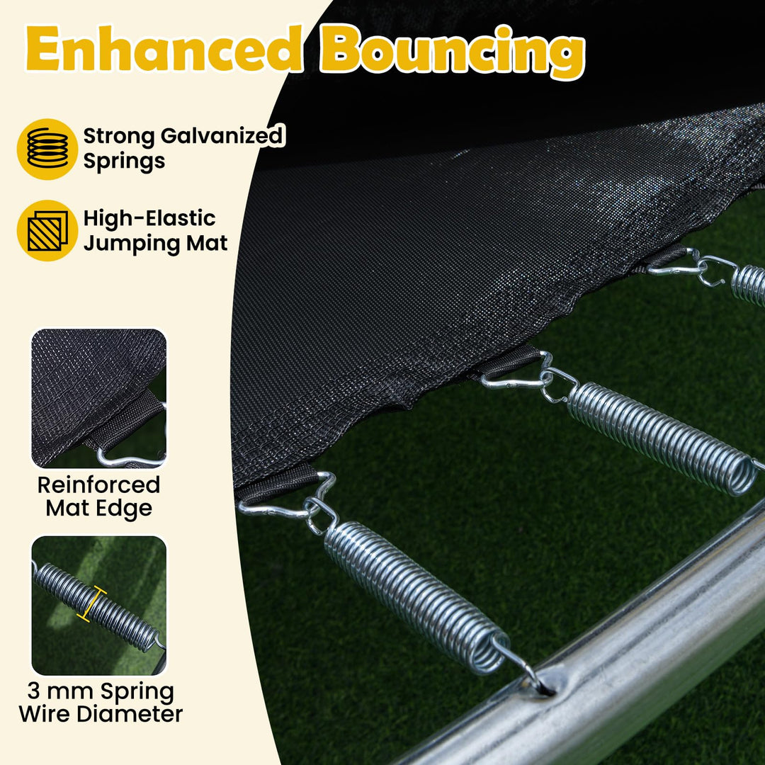 Giantex ASTM Approved Recreational Trampoline with Safety Enclosure Net &amp; Non-Slip Ladder