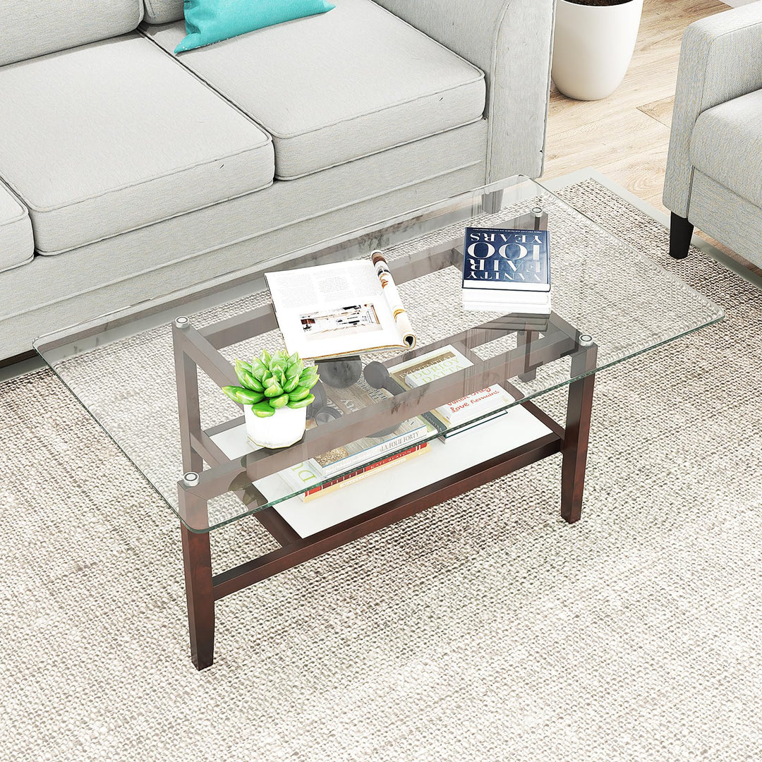 Giantex 42 Inch Glass Coffee Table