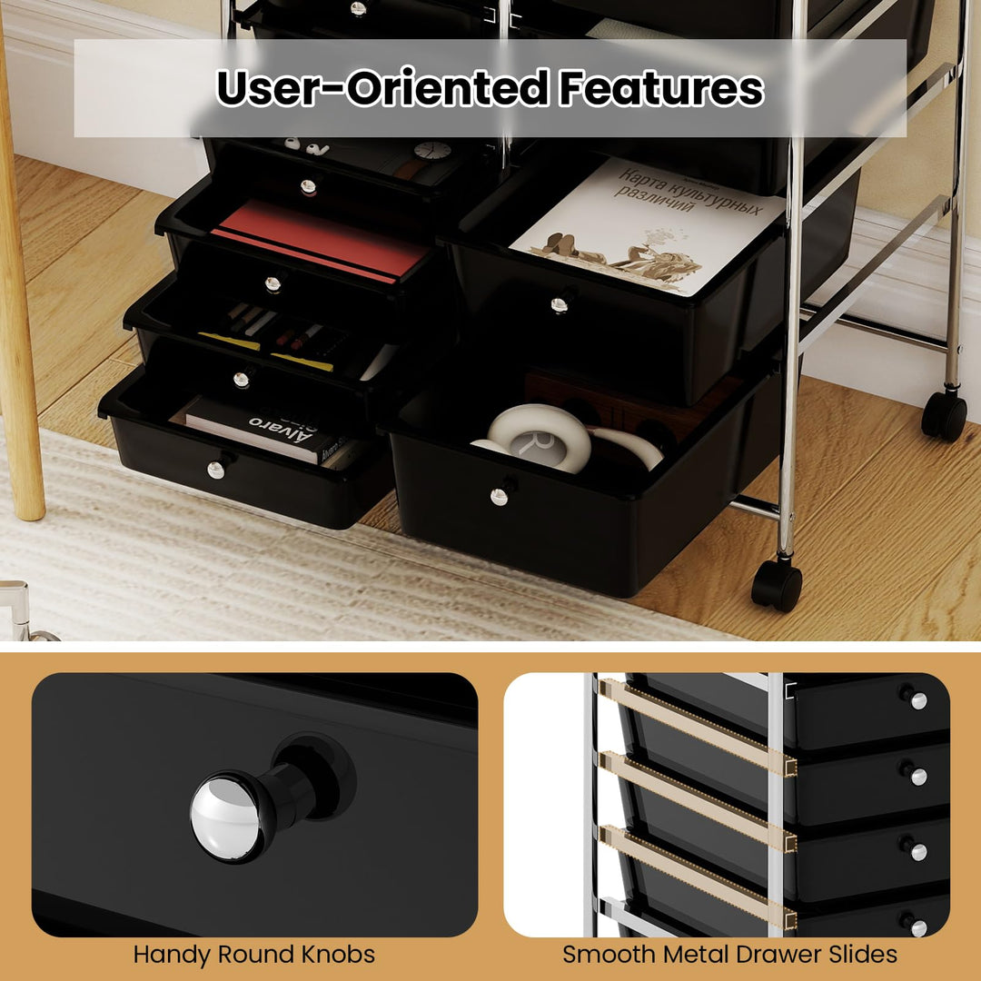 Giantex Rolling Storage Cart 15-Drawer Trolley with Chrome Plated Metal Frame