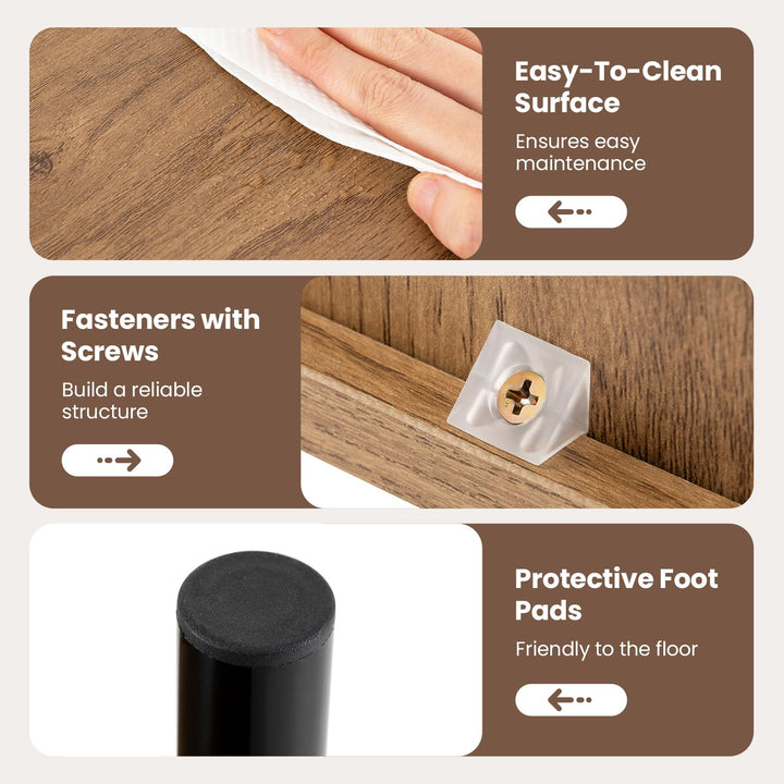 Giantex Accent Side End Table with Storage Shelf and Cabinet for Small Space