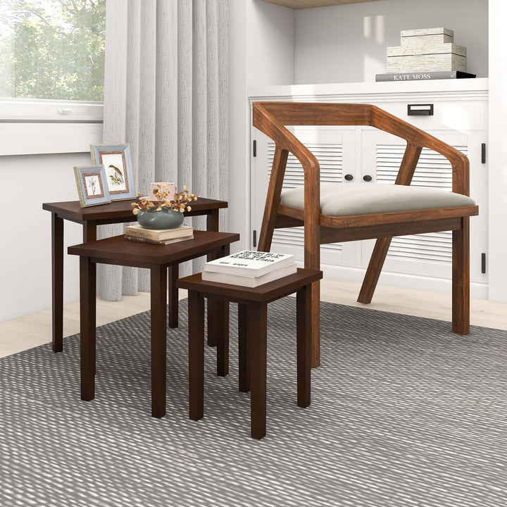 Giantex Nesting Tables Set of 3, Farmhouse Stacking Side Tables with Rubber Legs