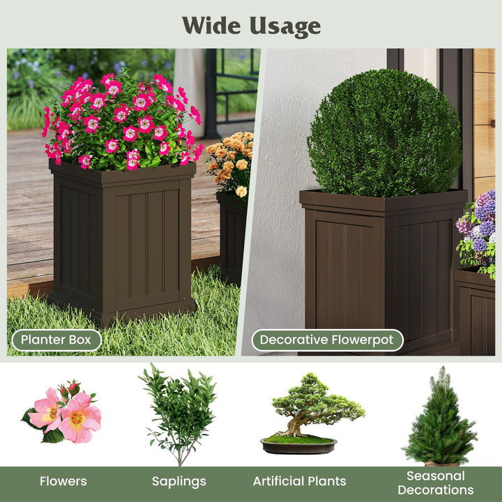 Giantex 19" Large & 13” Small Flower Pots with Drainage Holes & Nesting Design