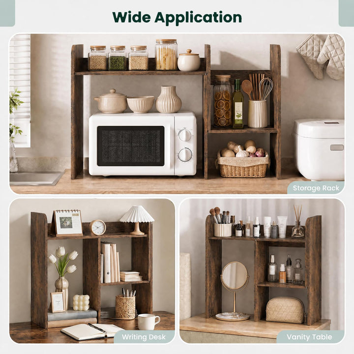 GIANTEX Extendable Desktop Bookshelf for College Dorm Hom
