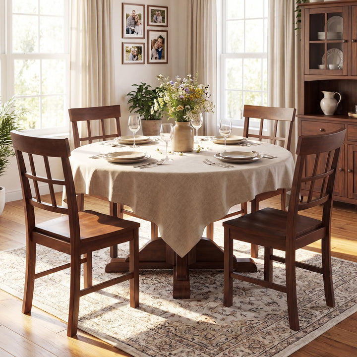 Giantex Armless Wooden Dining Chairs Set of 2/4 with Solid Rubber Wood Frame