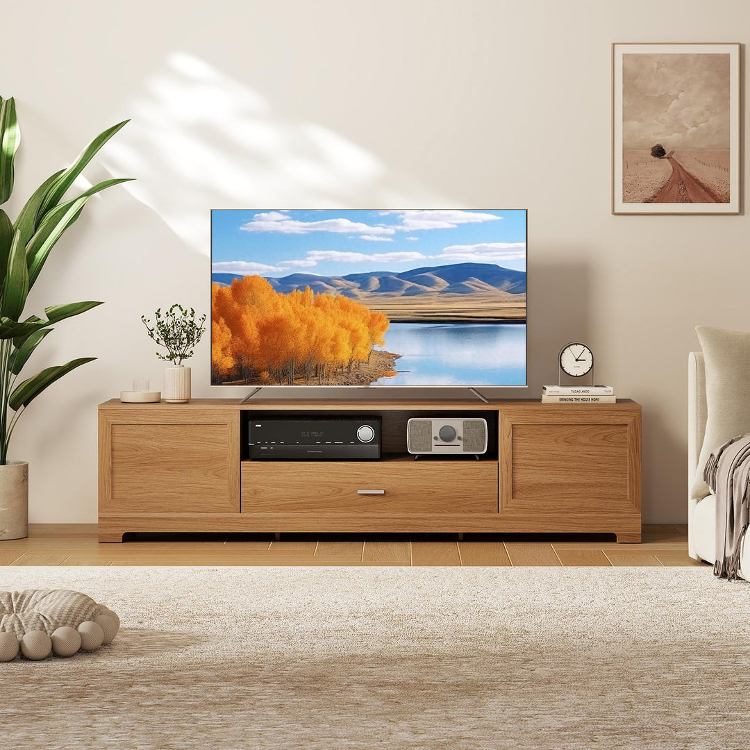 Giantex Farmhouse Rustic TV Stand for TVs up to 80"