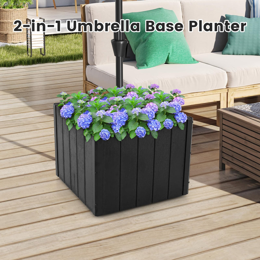 Giantex 88 lbs Umbrella Base with Fillable Planter with 4 Rollers