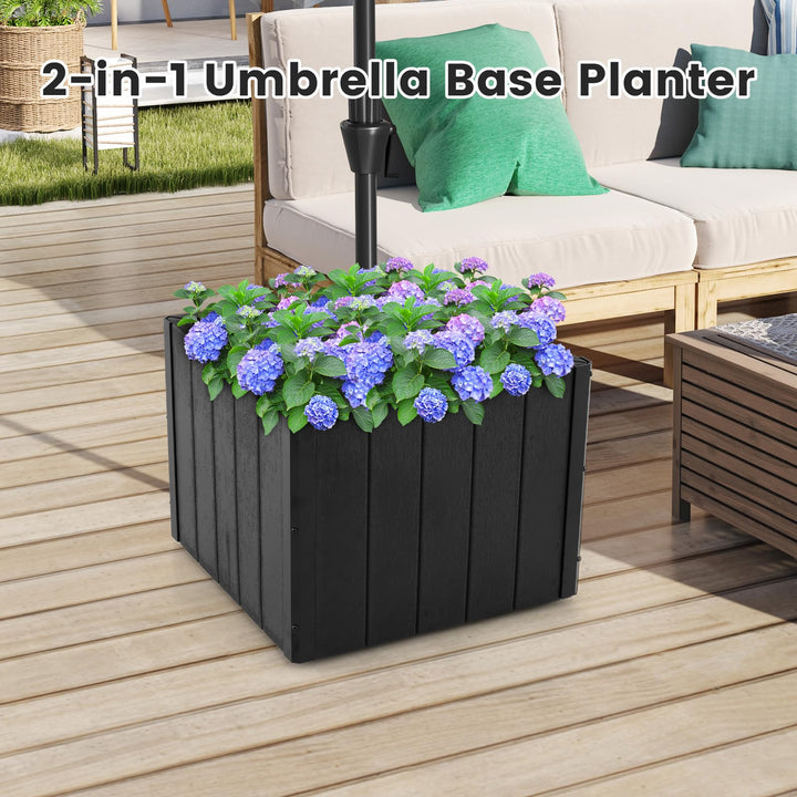 Giantex 88 lbs Umbrella Base with Fillable Planter with 4 Rollers
