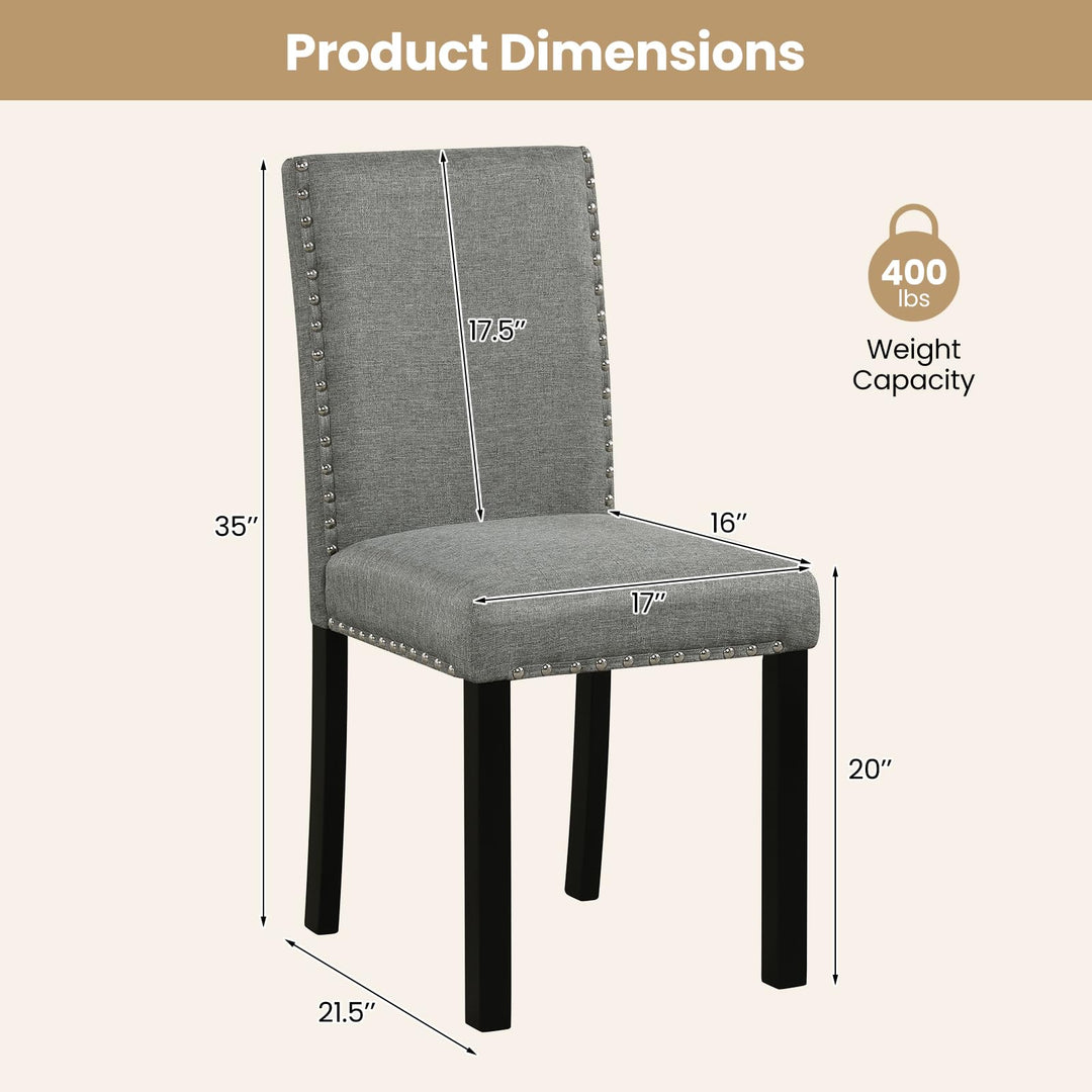 Giantex Wooden Dining Chairs Set of 2/4 with Bent Wood Legs