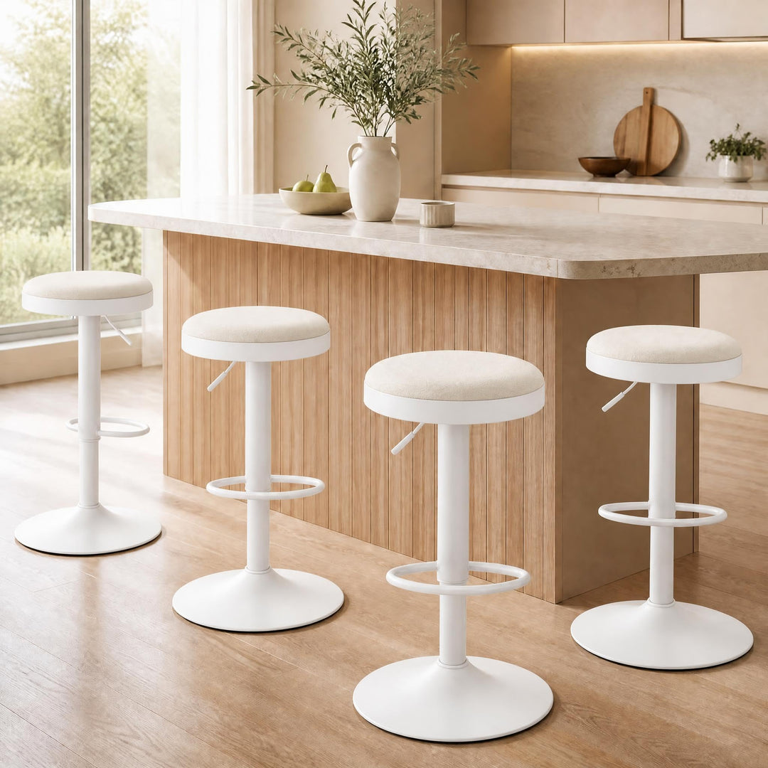 GIANTEX Modern Adjustable Height Swivel Bar Stools Set of 2/4 with Padded Seat