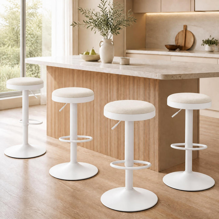 GIANTEX Modern Adjustable Height Swivel Bar Stools Set of 2/4 with Padded Seat