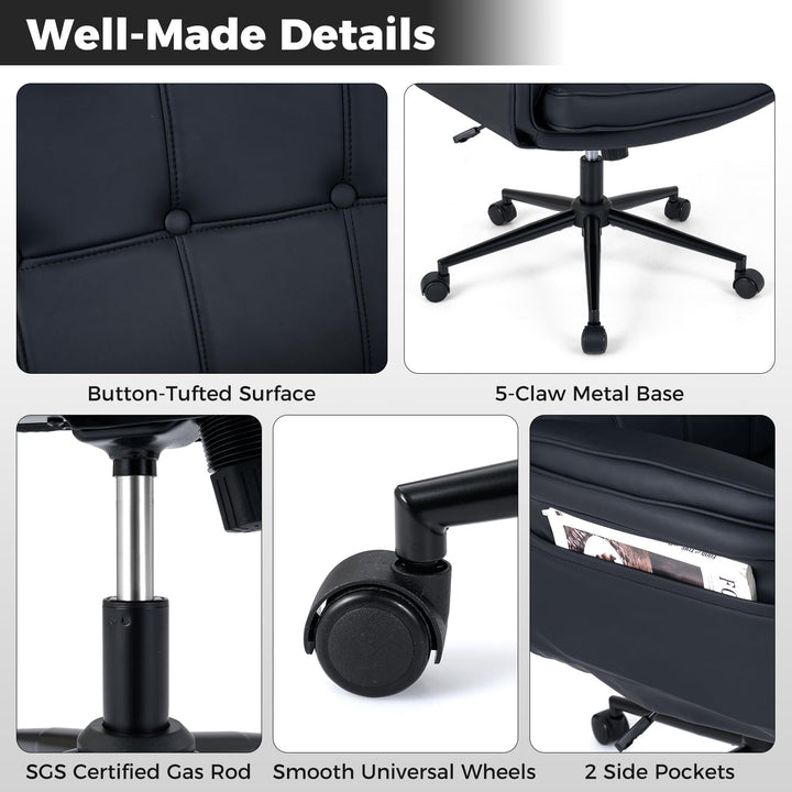 Giantex Criss Cross Chair with Armrests &amp; Wheels