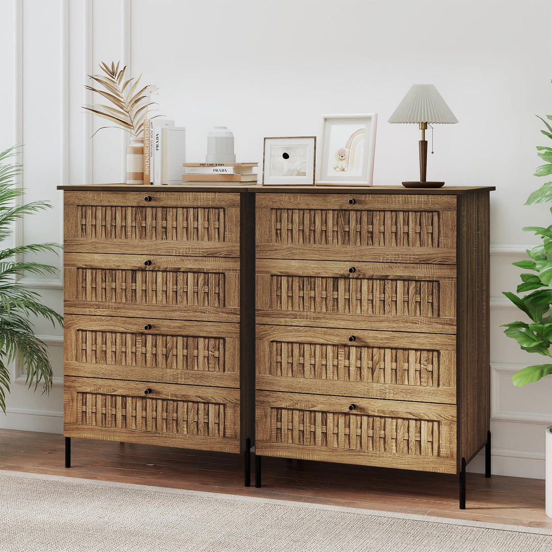 Giantex 4-Drawer Dresser with Interlocking Mechanism and Metal Legs for Bedroom