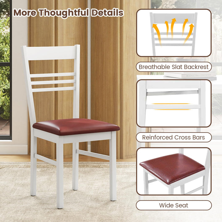 Giantex Wooden Dining Chairs Set of 2/4 Armless Kitchen Chairs w/Slat Backrest