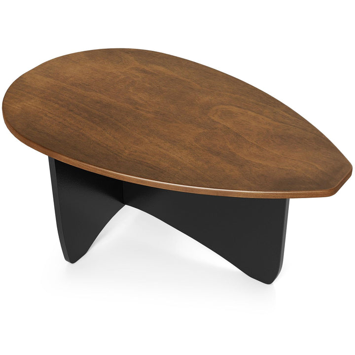 GIANTEX Oval Coffee Table | 35.5" Triangle Coffee table w/T-Shaped Base