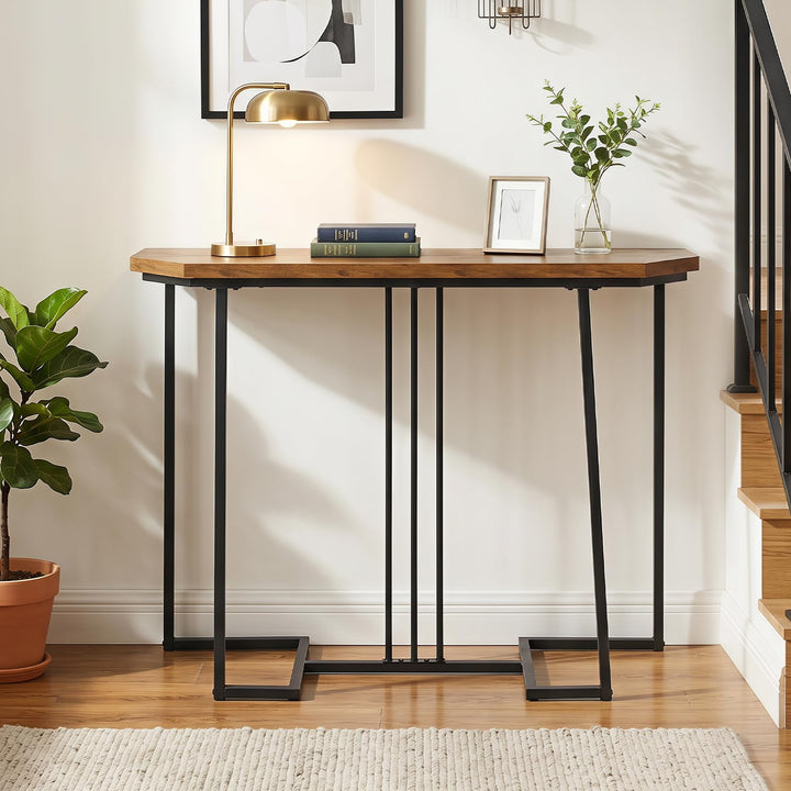 GIANTEX 44" Vintage Black Console Table for Living Room &amp; Hallway