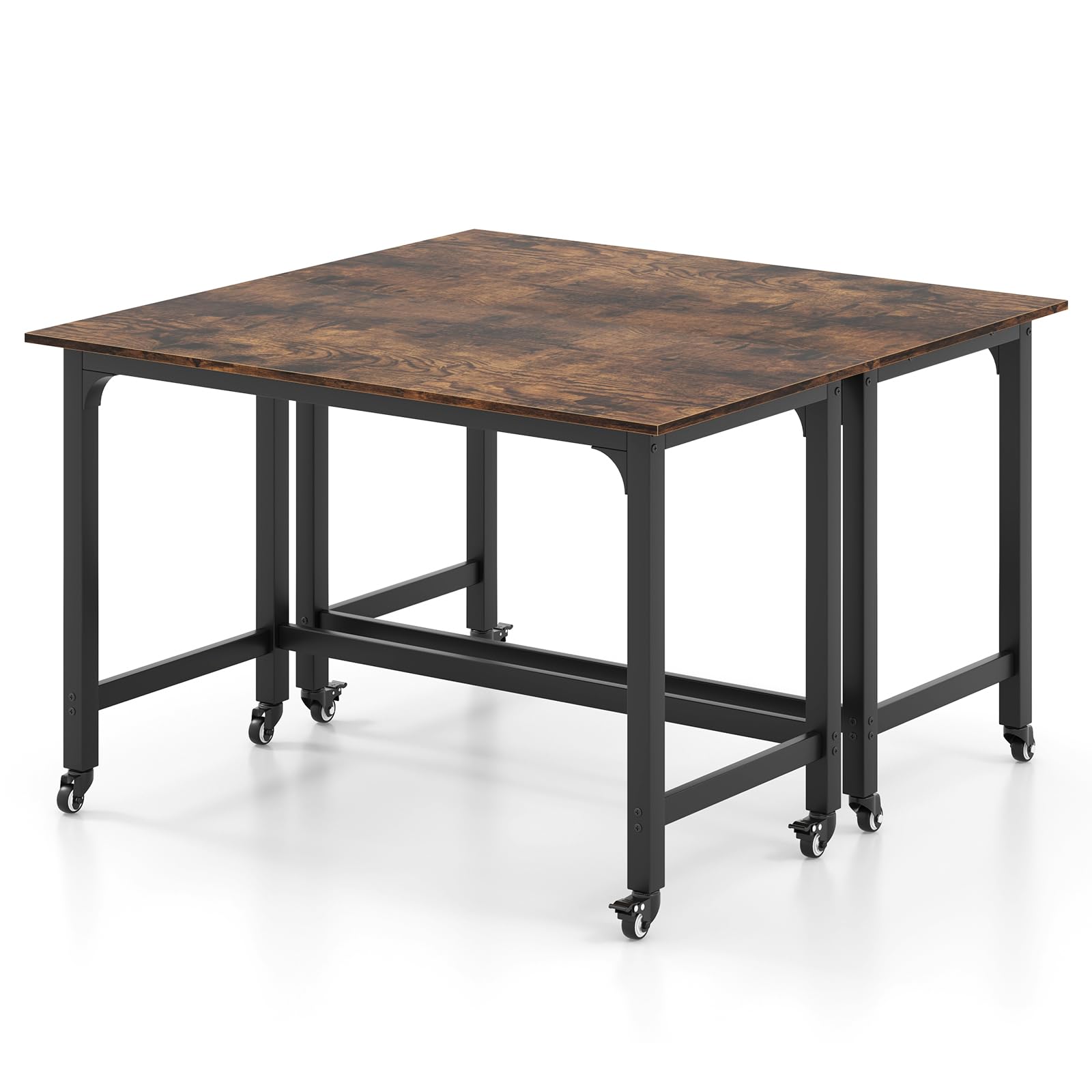Giantex Conference Table, 48" Rectangular Mobile Meeting Room Desk with Removable Storage Bag & 2 Hanging Hooks