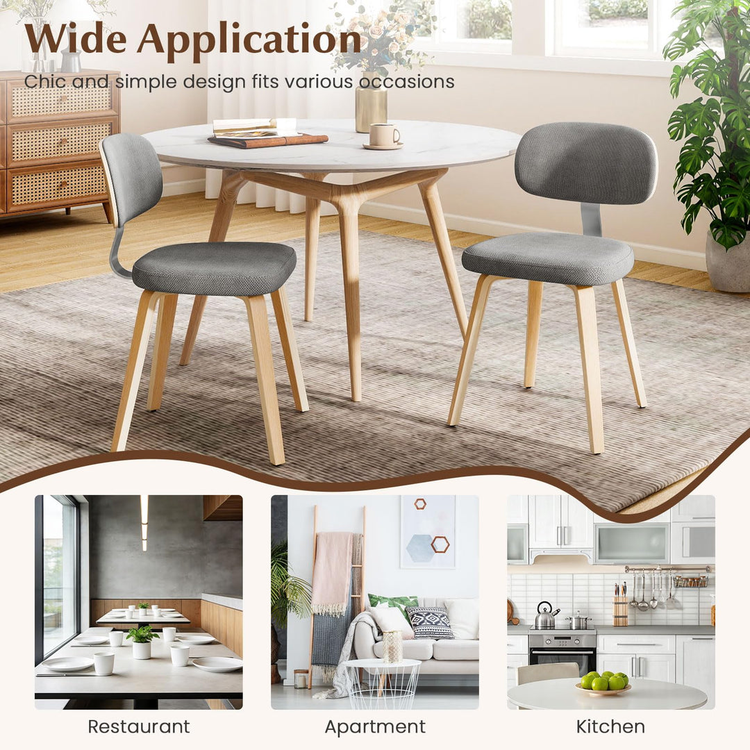 Giantex Wooden Dining Chairs Set of 2/4 Fabric Upholstered Kitchen Chairs