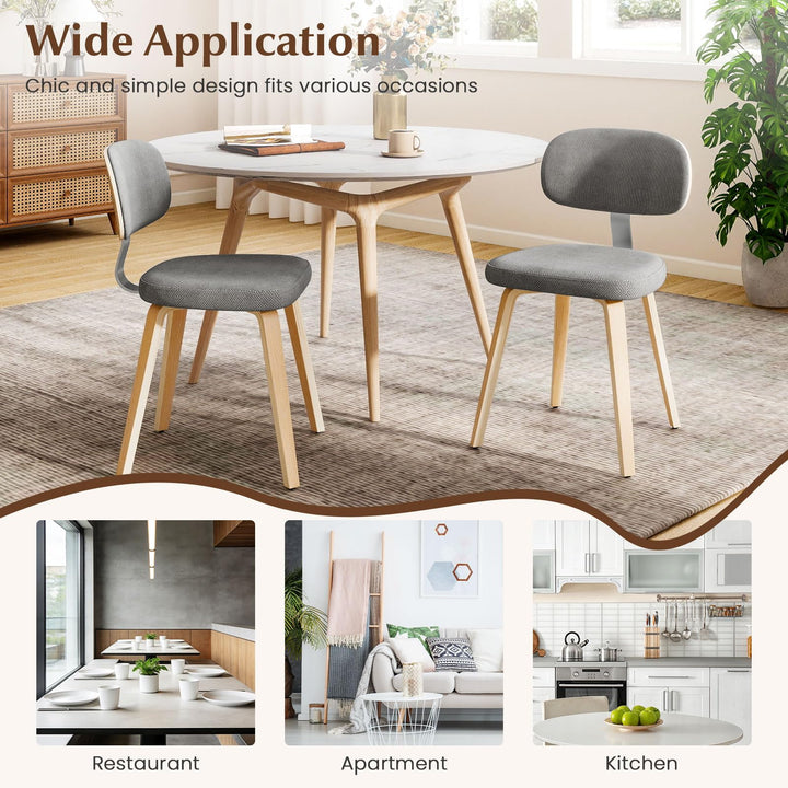 Giantex Wooden Dining Chairs Set of 2/4 Fabric Upholstered Kitchen Chairs