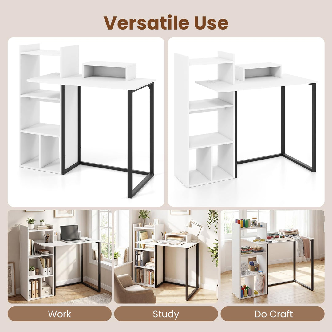 Giantex 43.5" Computer Desk with Power Outlets