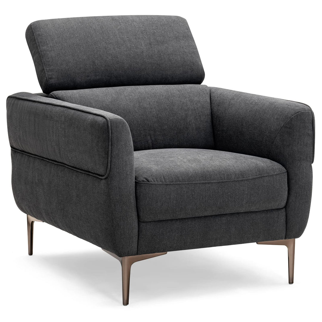 Giantex Accent Chair, Upholstered Single Sofa Chair with Adjustable Headrest