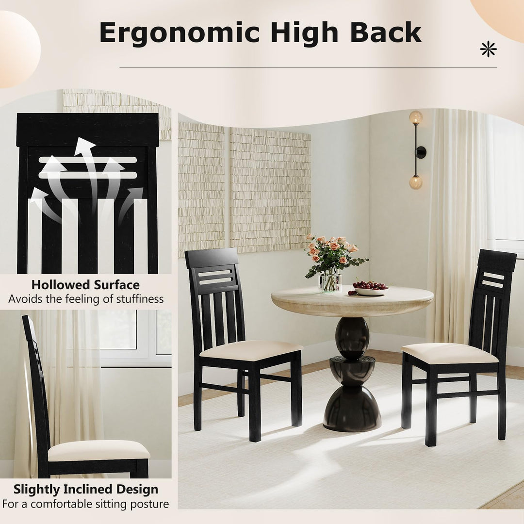 Giantex Wooden Dining Chairs Set of 2/4 for Kitchen Living Room