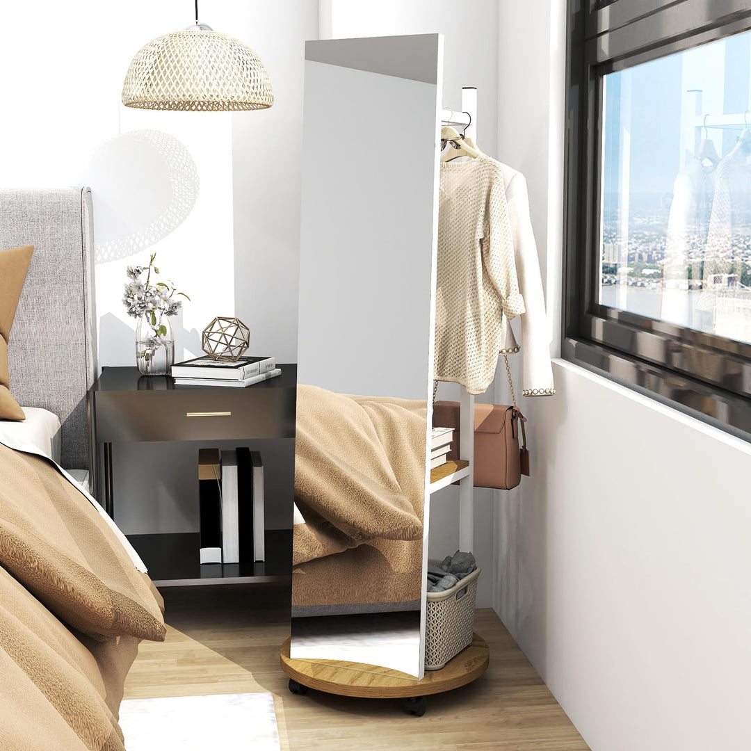 CHARMAID 55" Full Length Mirror with Coat Rack