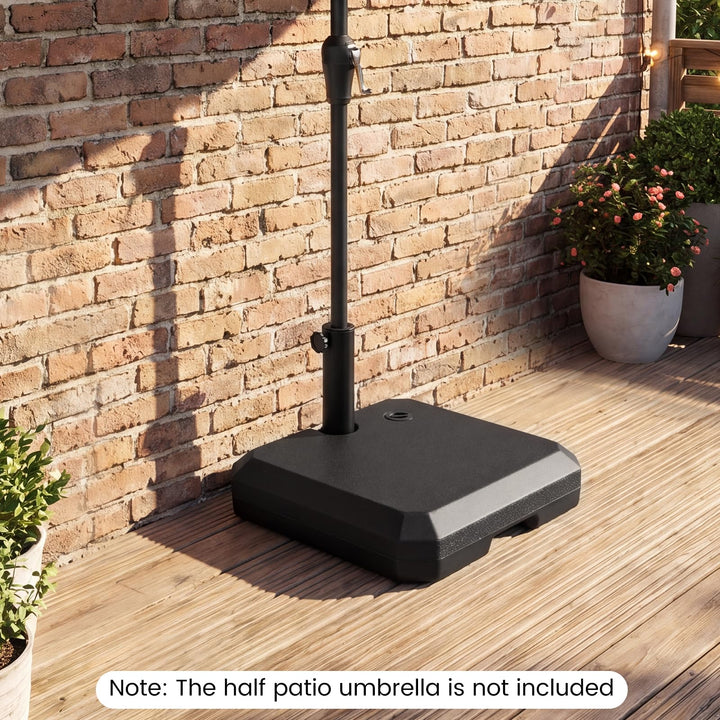 Giantex Half Patio Umbrella Base | 49 lbs Fillable Weighted Half Umbrella Stand