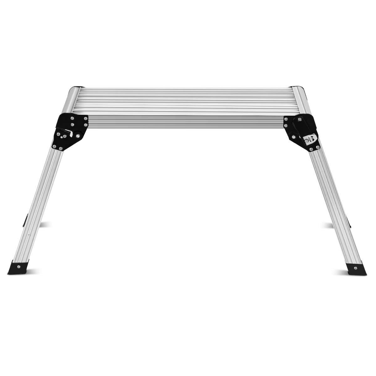Giantex Capacity 330 LBS Heavy Duty Portable Bench Folding Ladders Stool w/Non-Slip Mat (Silver)