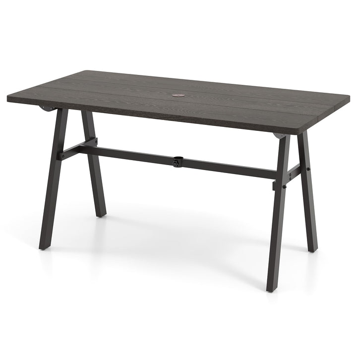 Giantex Outdoor Patio Dining Table with 1.93” Umbrella Hole