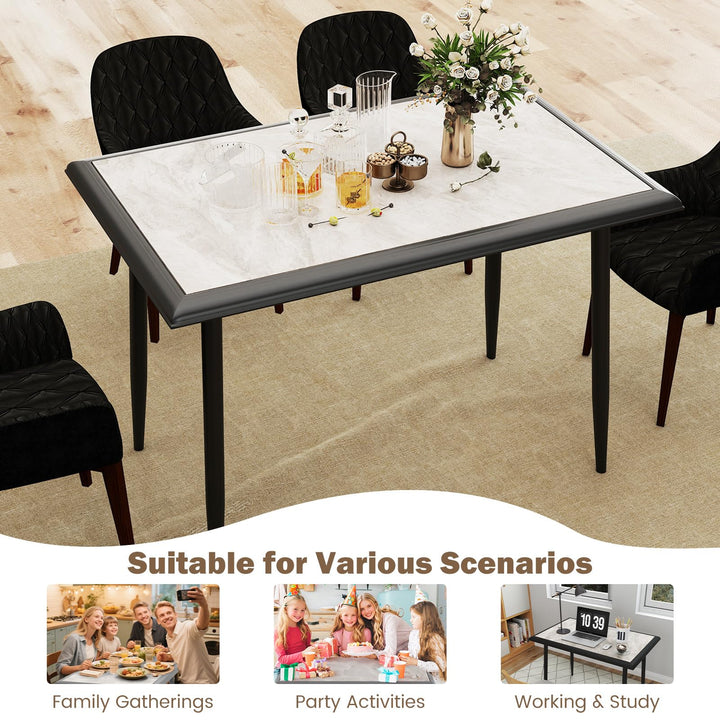 Giantex 44" Dining Table with Food Grade Sintered Stone Tabletop