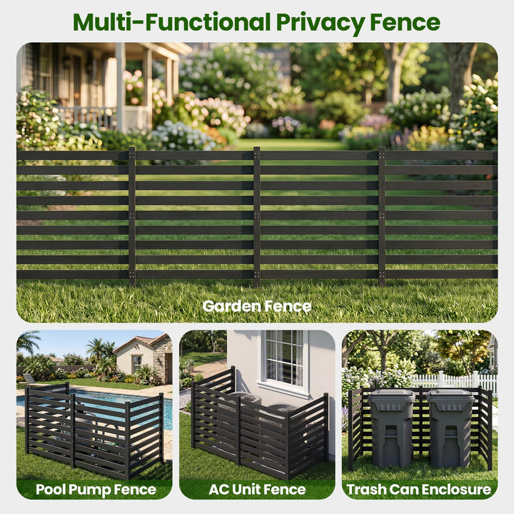 GIANTEX 42" No-Dig Slatted Outdoor Wood Privacy Screen (2/3/4)