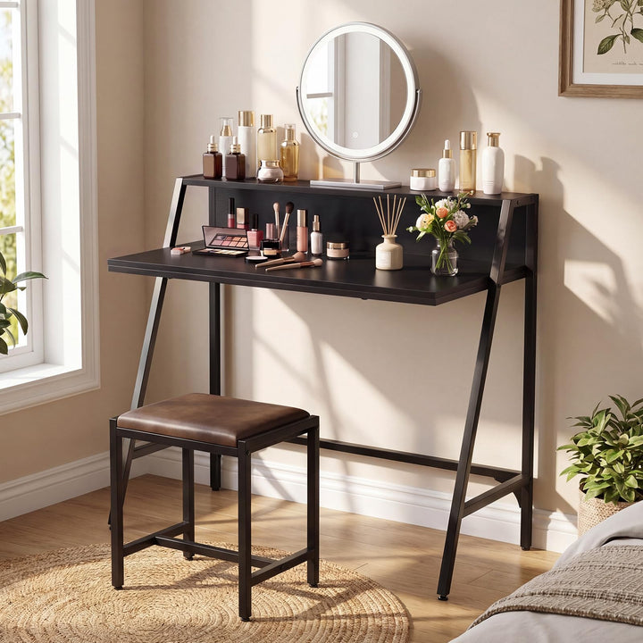Giantex 31.5" Small Computer Desk with Raised Storage Shelf &amp; Heavy-Duty Metal Frame