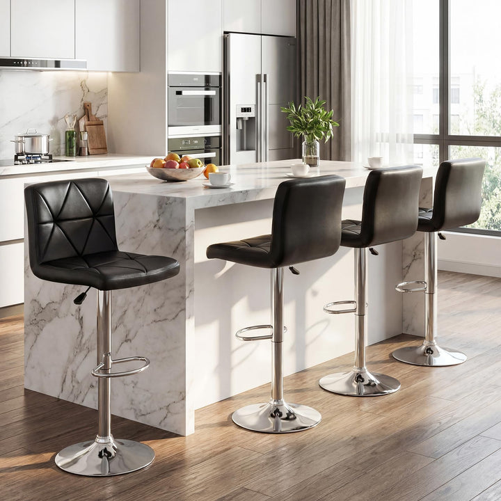 Giantex Modern Faux Leather Upholstered Counter Height Barstools Set of 2/4