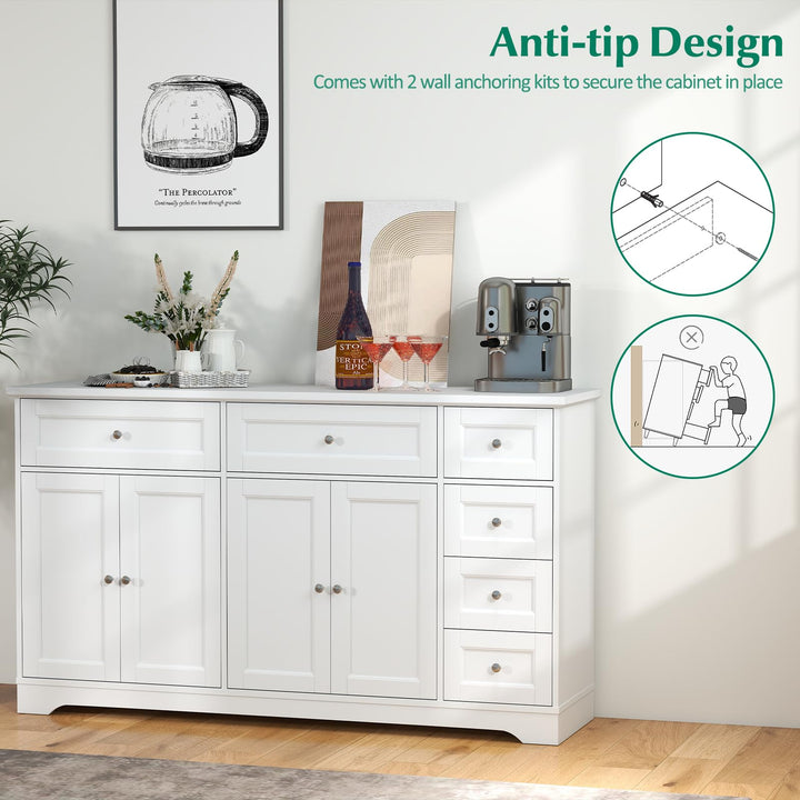 Giantex Large Buffet Cabinet with Storage, 59” Kitchen Cabinet