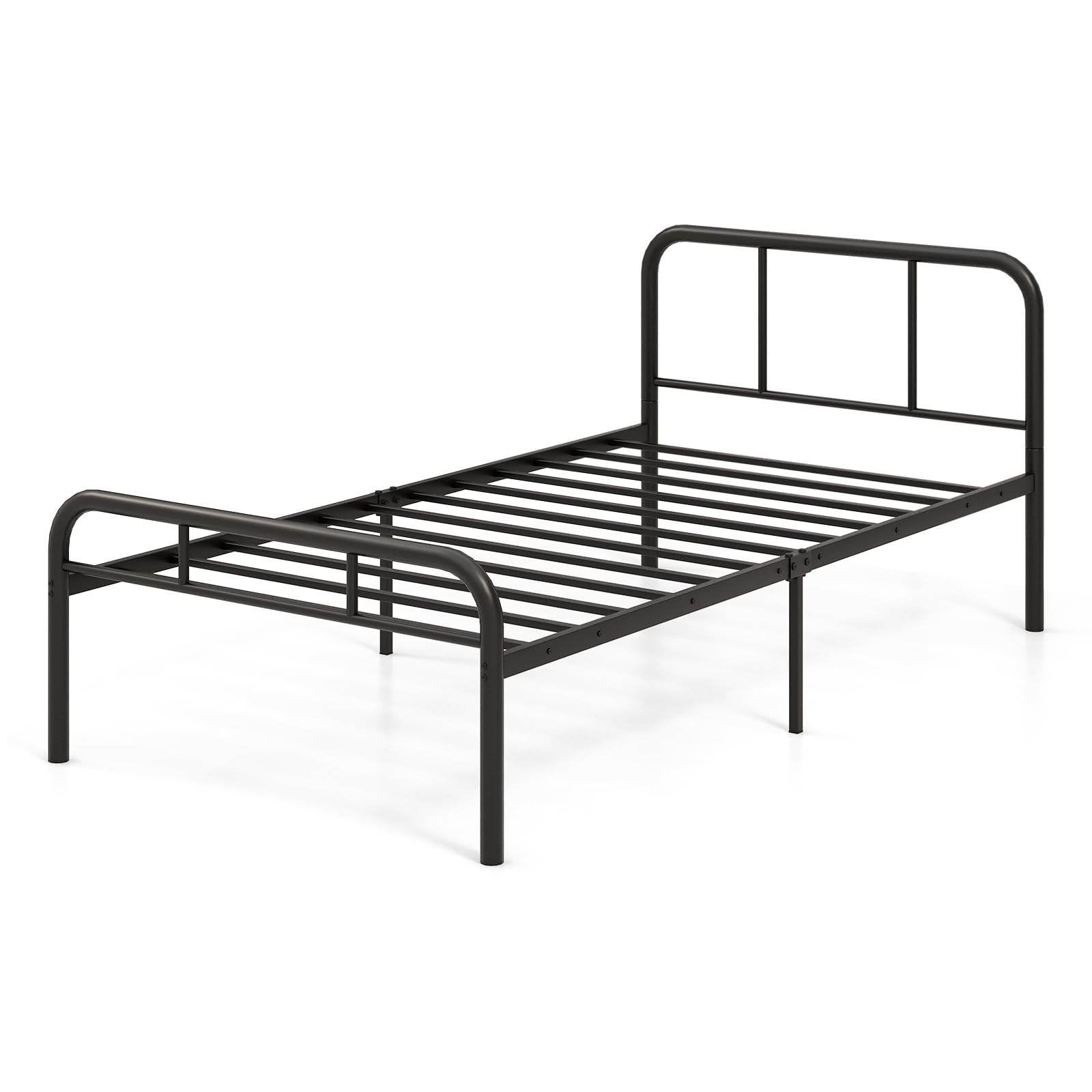 Giantex Twin Size Bed Frame, Modern Metal Platform Bed with Headboard and Footboard, Heavy Duty Steel Slat Support Mattress Foundation