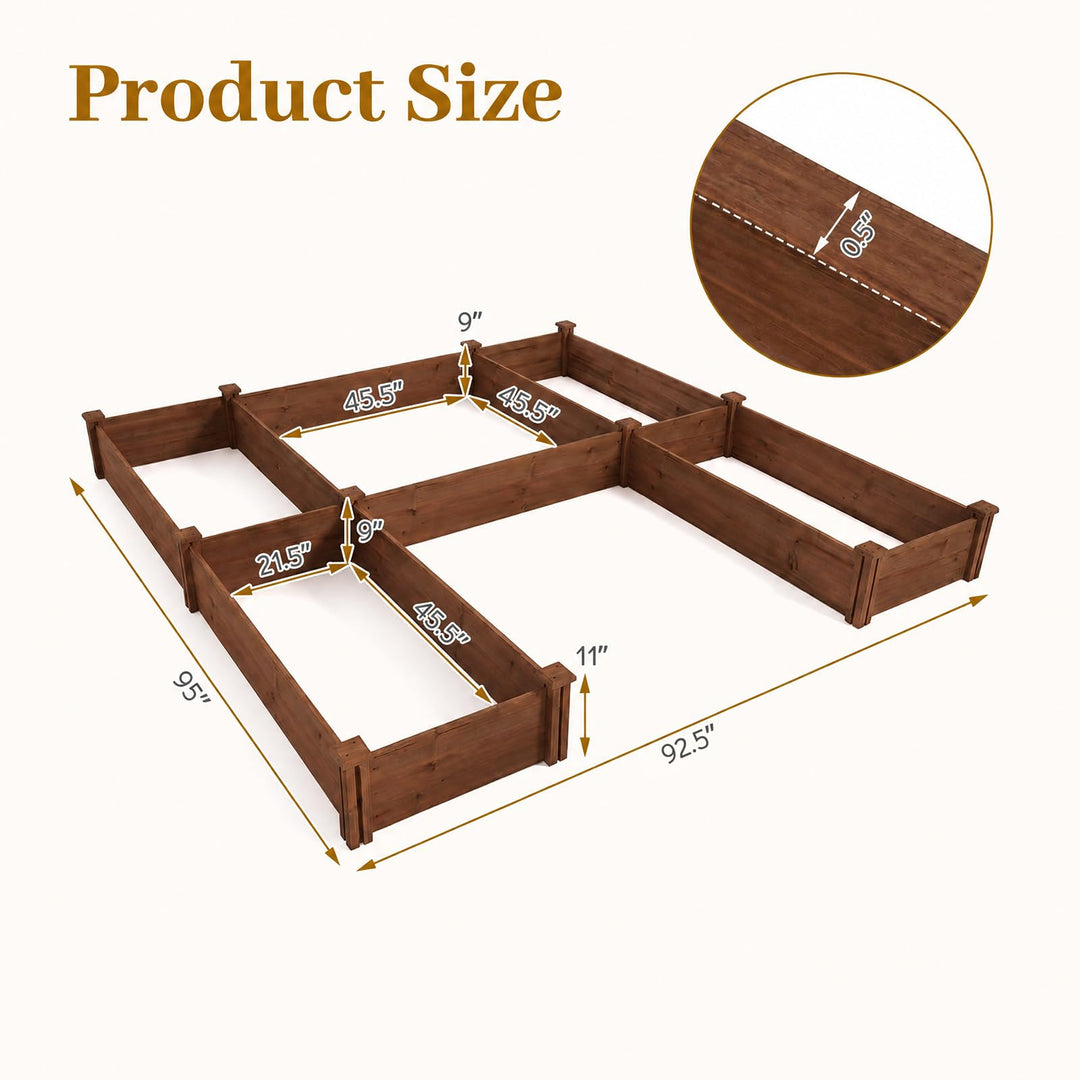 GIANTEX U-Shaped Raised Garden Bed with Open Bottom For Vegetables